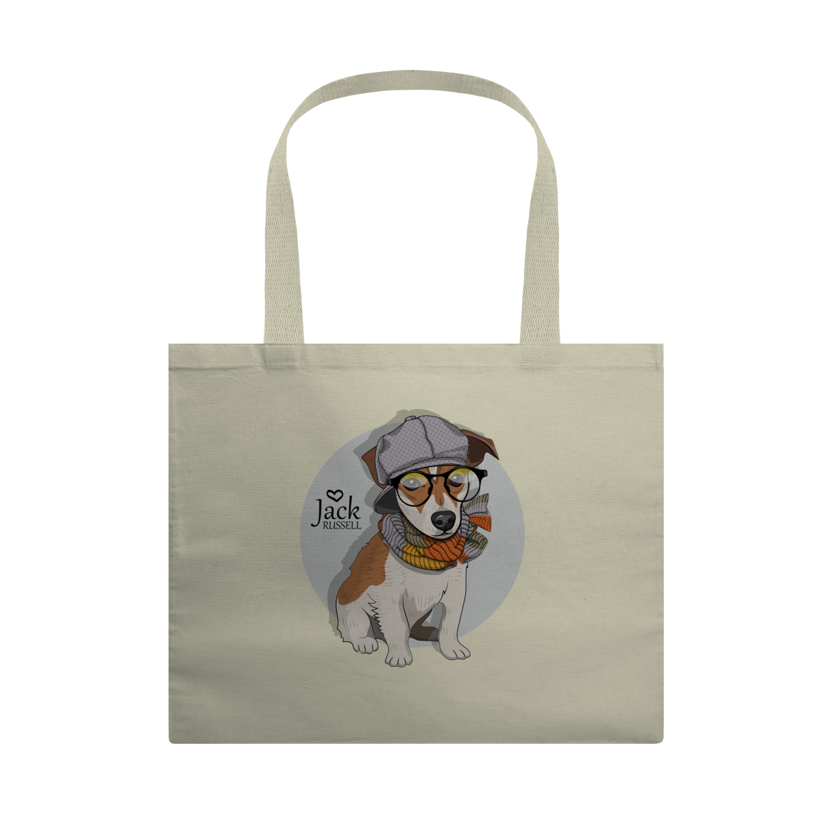 Ecobag Jack Russell de Óculos e Cachecol