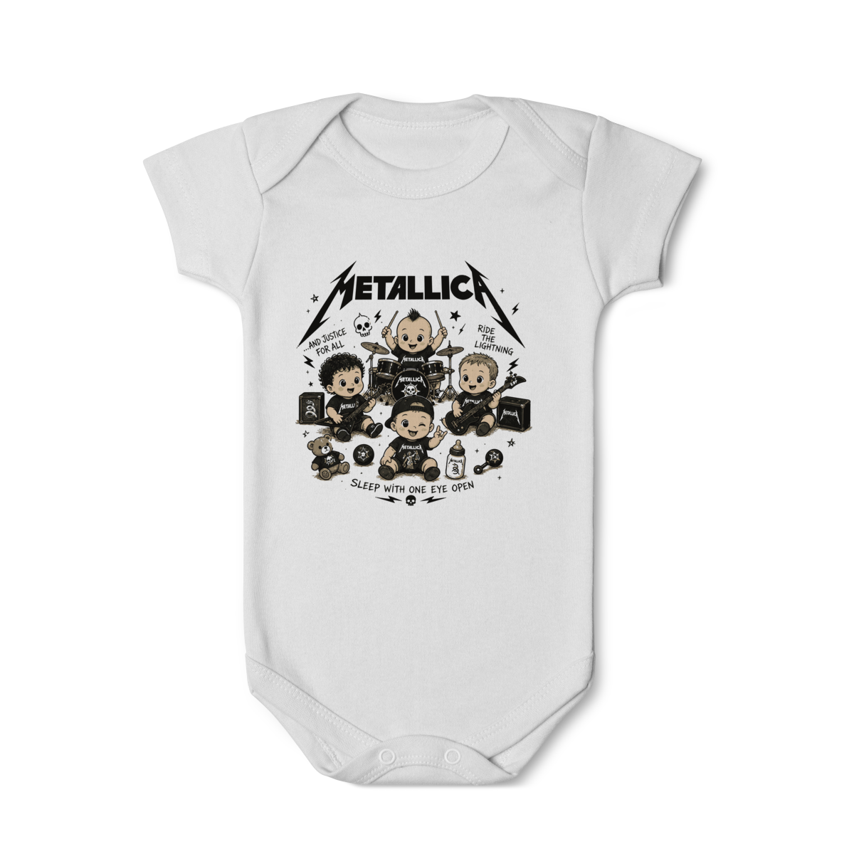 Body Bebê Rock “Little Rocker” – Estilo Metallica