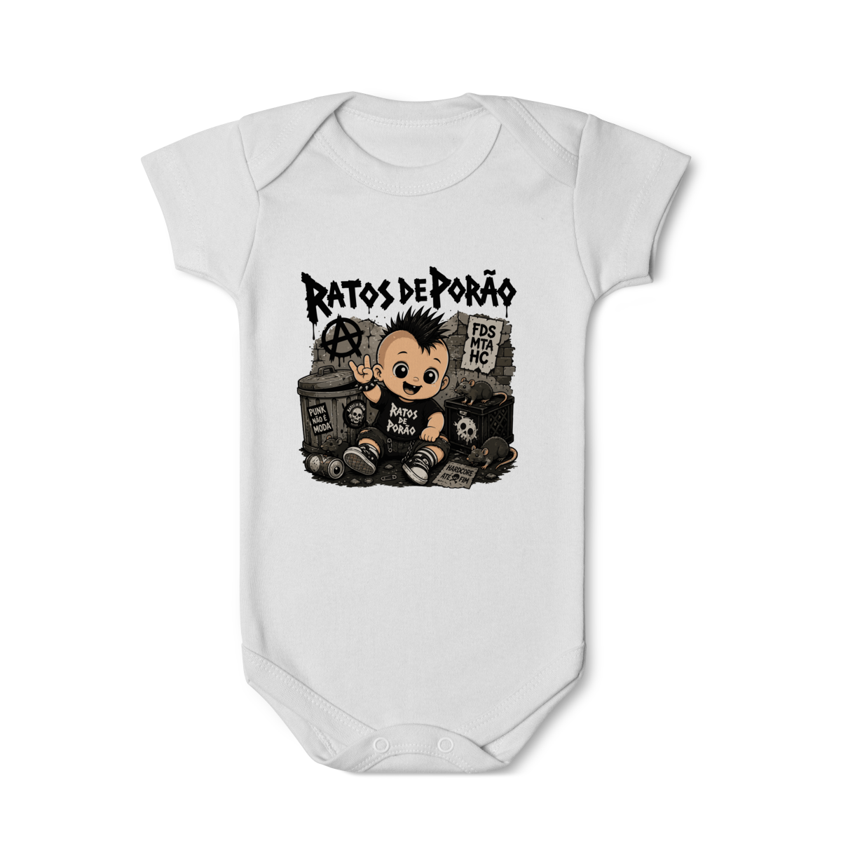 Body Bebê Rock “Little Rocker” – Estilo Ratos de Porão