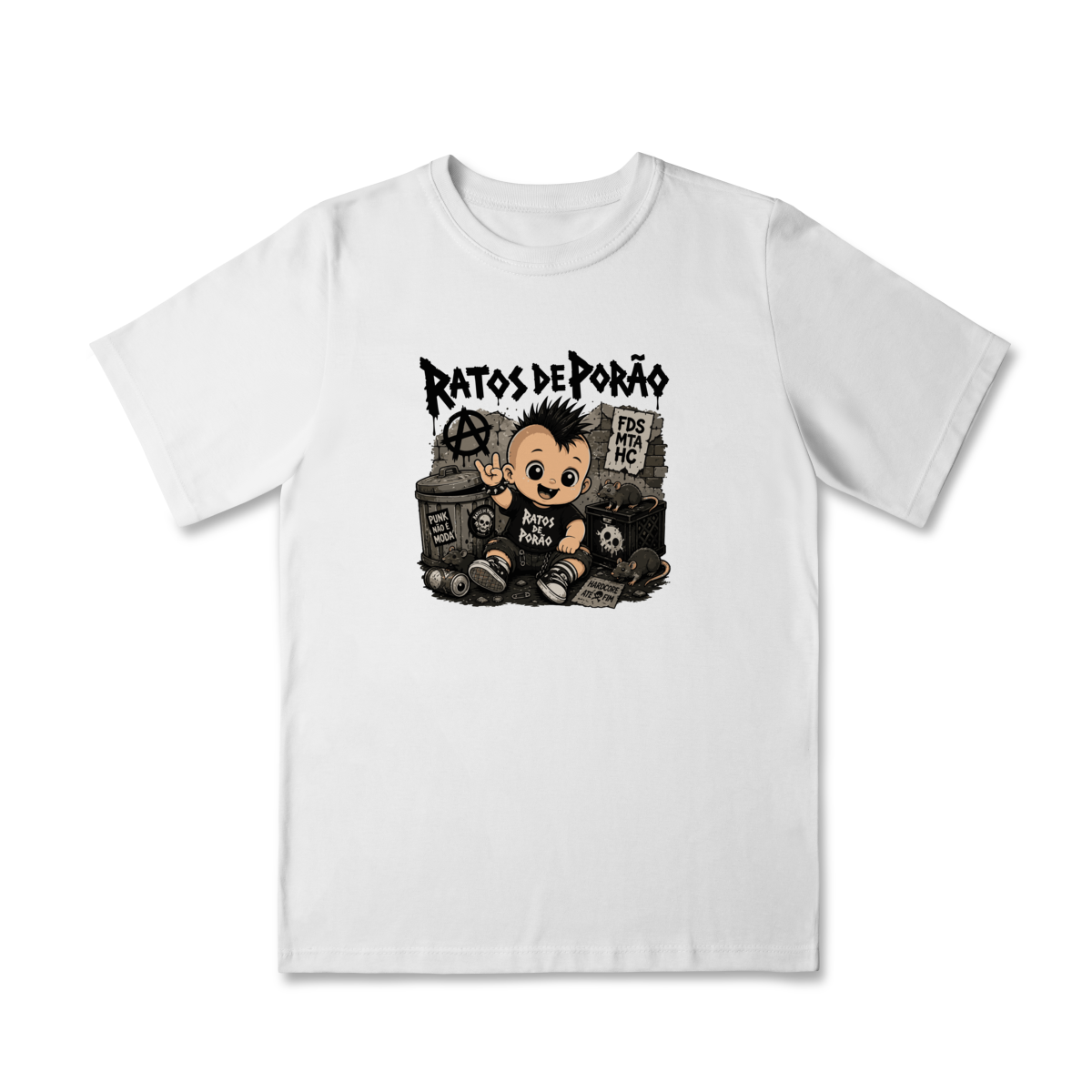 Camiseta Infantil Rock “Little Rocker” – Estilo Ratos de Porão