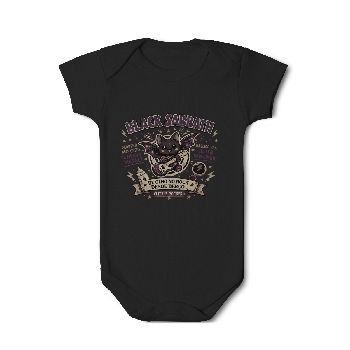 Body Bebê Rock “Little Rocker” – Estilo Black Sabbath 