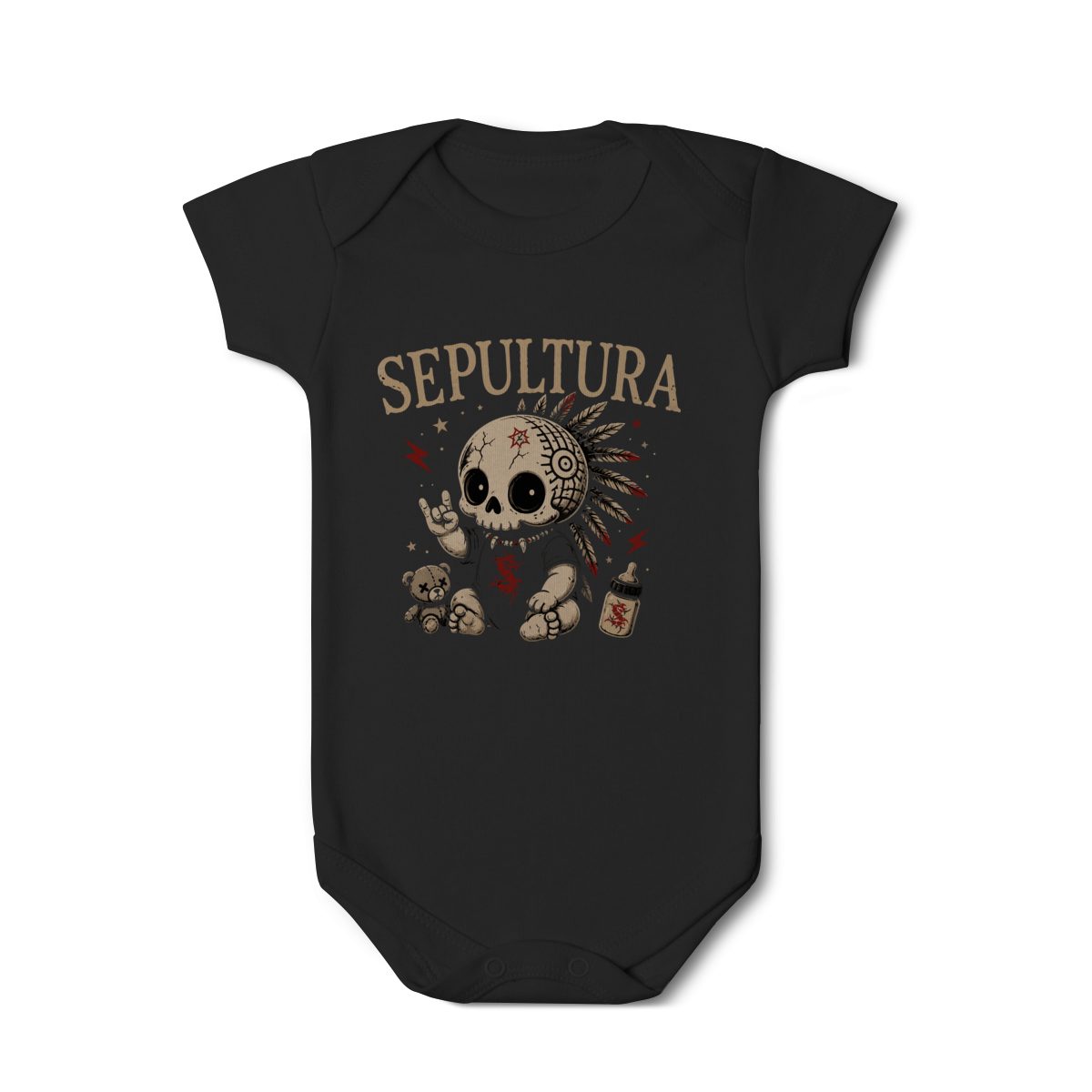 Body Bebê Rock “Little Rocker” – Estilo Sepultura