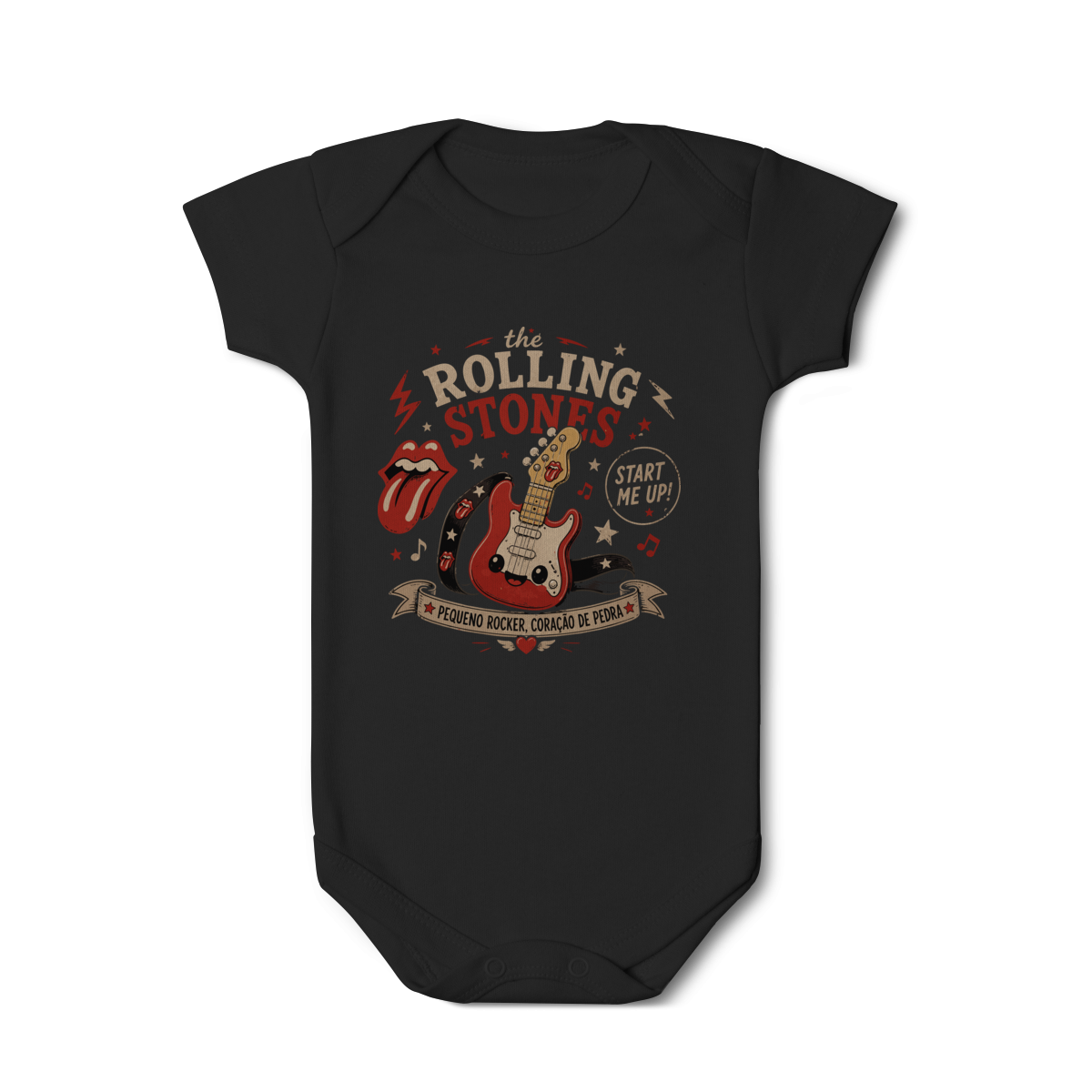 Body Bebê Rock “Little Rocker” – Estilo The Rolling Stones Pequeno Rocker