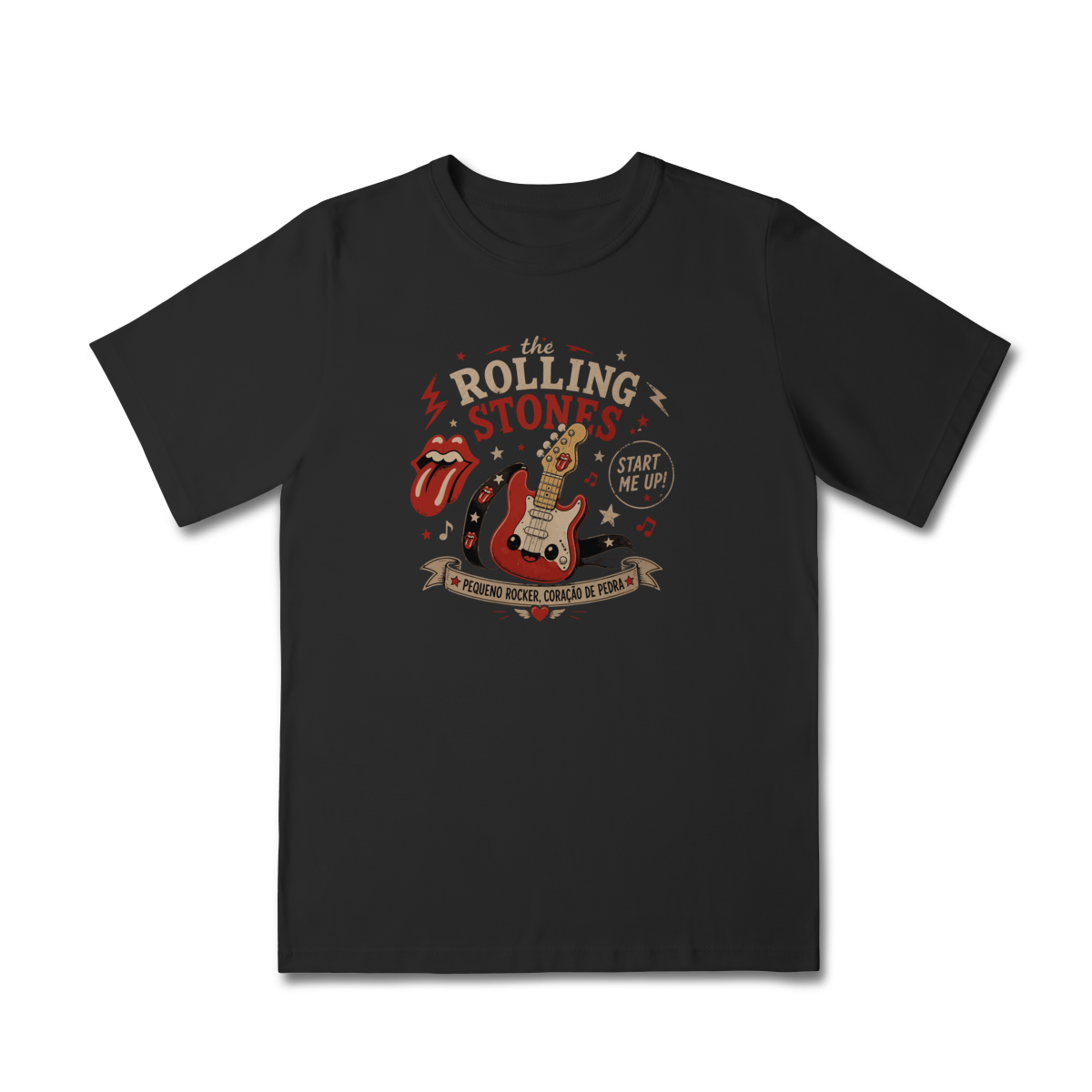 Camiseta Infantil Rock “Little Rocker” – Estilo The Rolling Stones