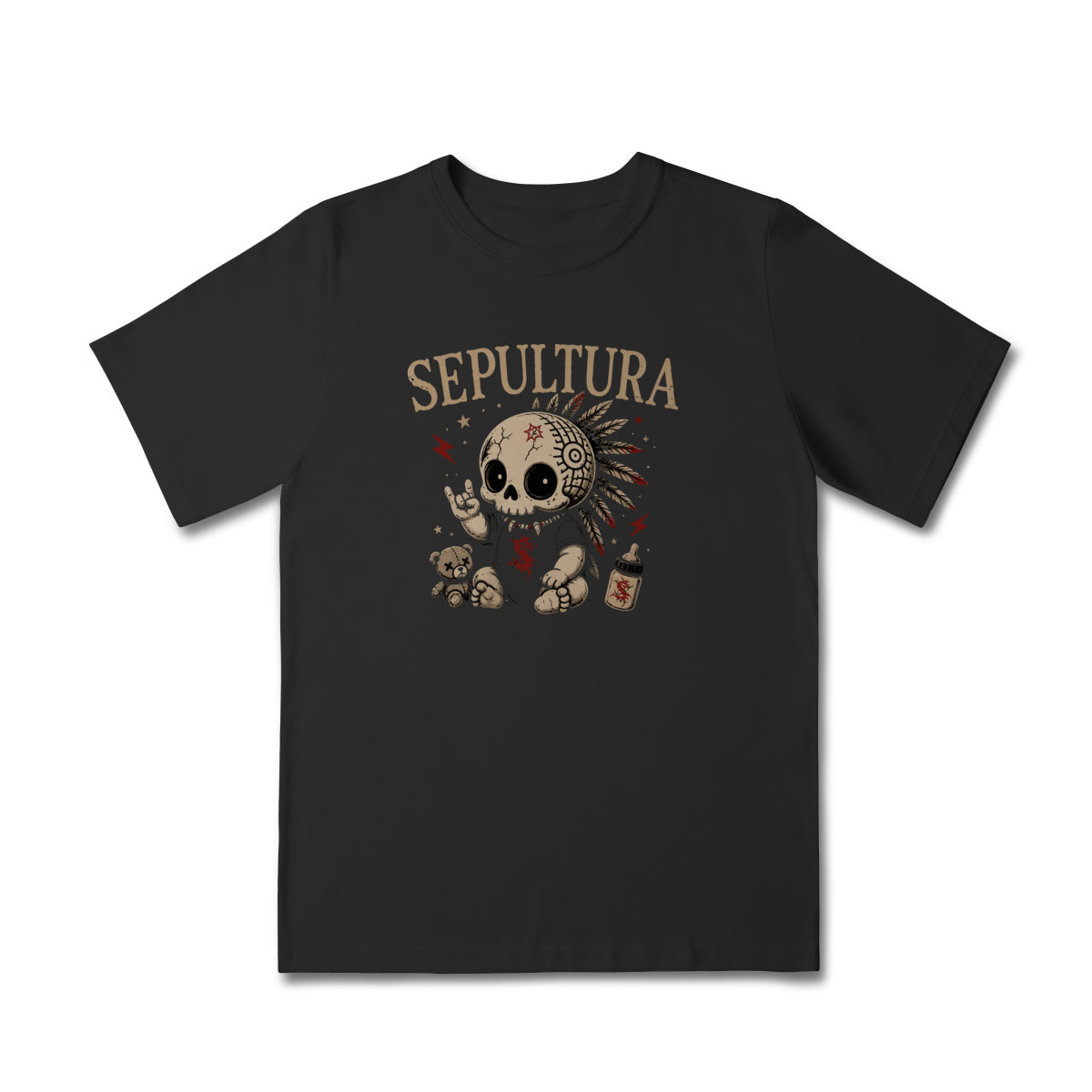 Camiseta Infantil Rock “Little Rocker” – Estilo Sepultura