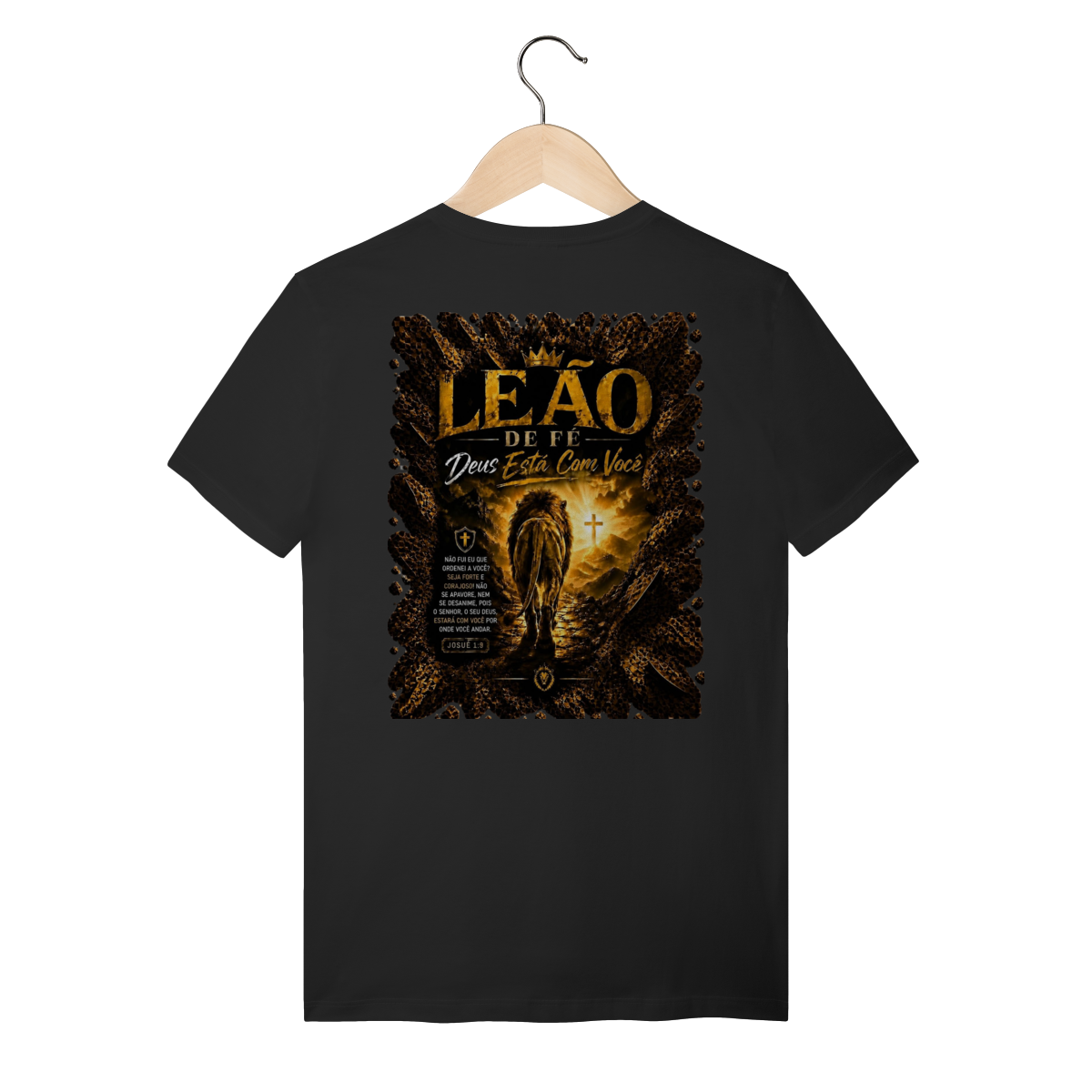 Camiseta Leão de Fé – Deus Está Com Você | Josué 1:9