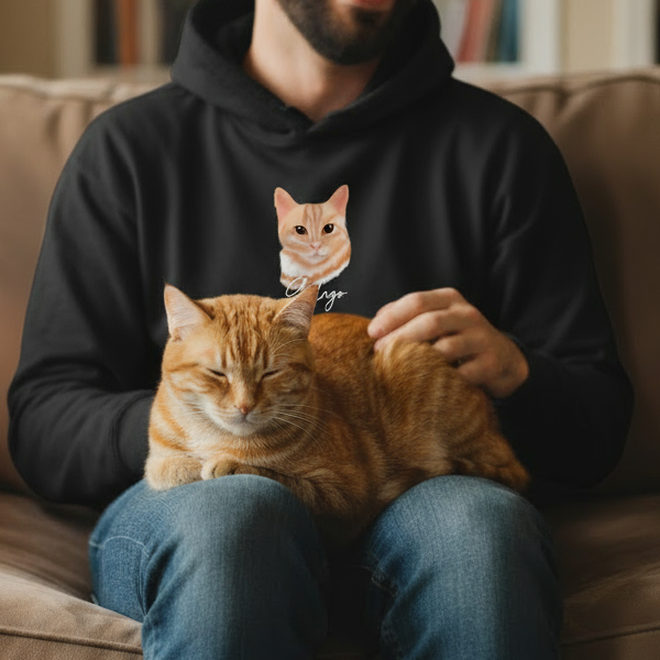 Moletom Canguru Personalizado Ilustração Desenho da Foto 1 PET