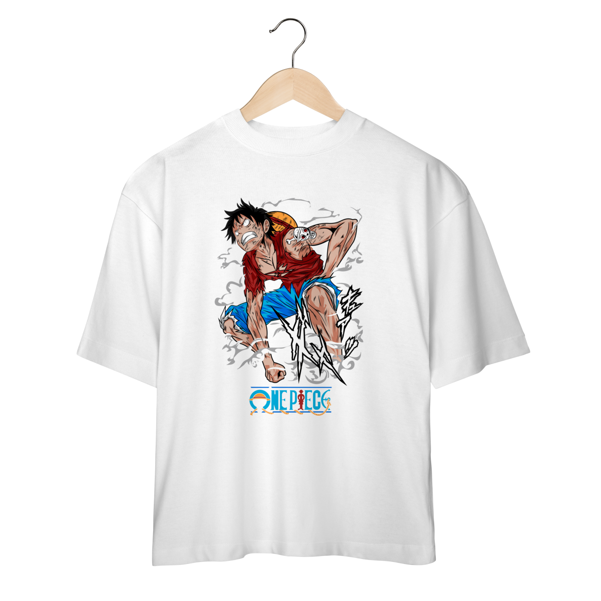 Camiseta Oversized One Piece Monkey D. Luffy Irado