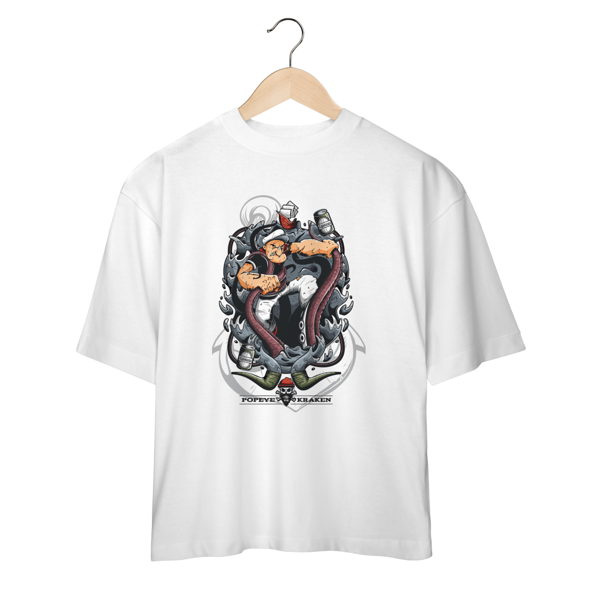 Camiseta Oversized Popeye x Kraken