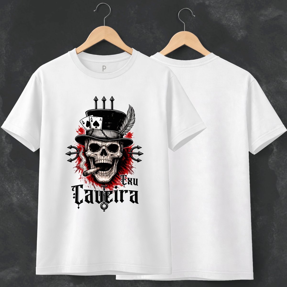 Nome do produto: Camiseta Exu Caveira - Branca