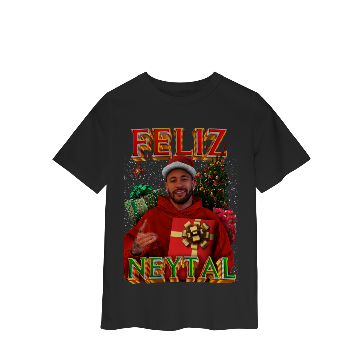 Camiseta Infantil Preta Feliz Neytal