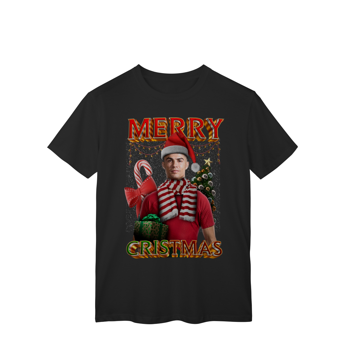 Camiseta Preta Merry Cristmas