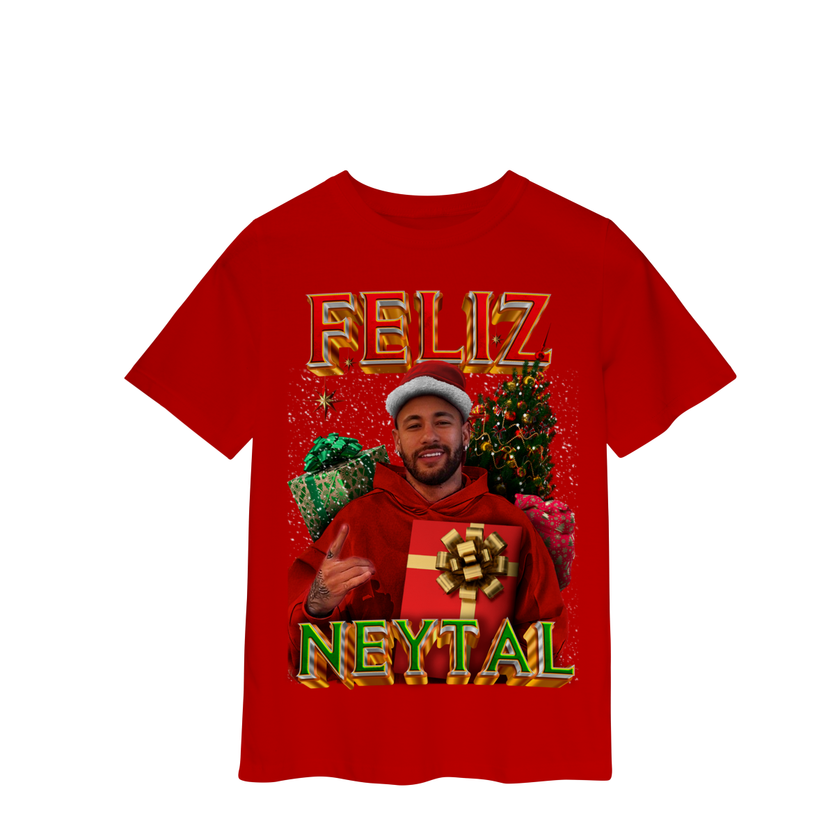 Camiseta Infantil Vermelha Feliz Neytal