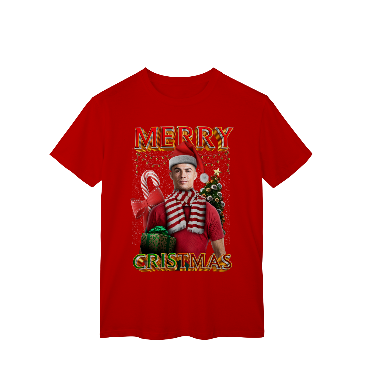 Camiseta Vermelha Merry Cristmas