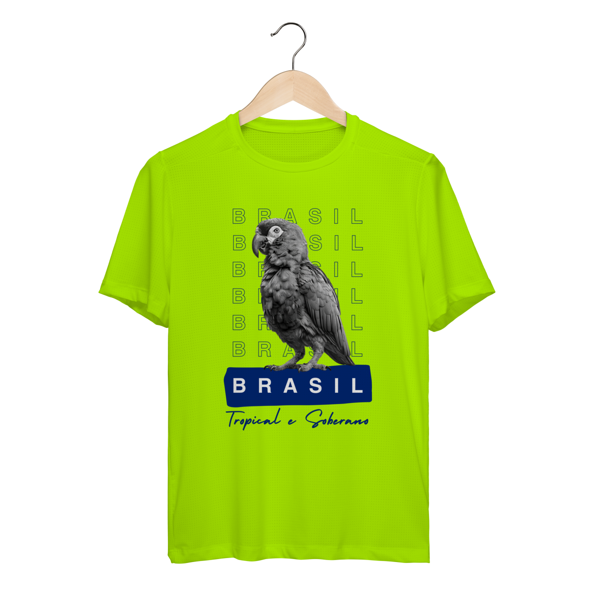 camiseta sport Dry UV BRASIL Tropical e Soberano - PAPAGAIO