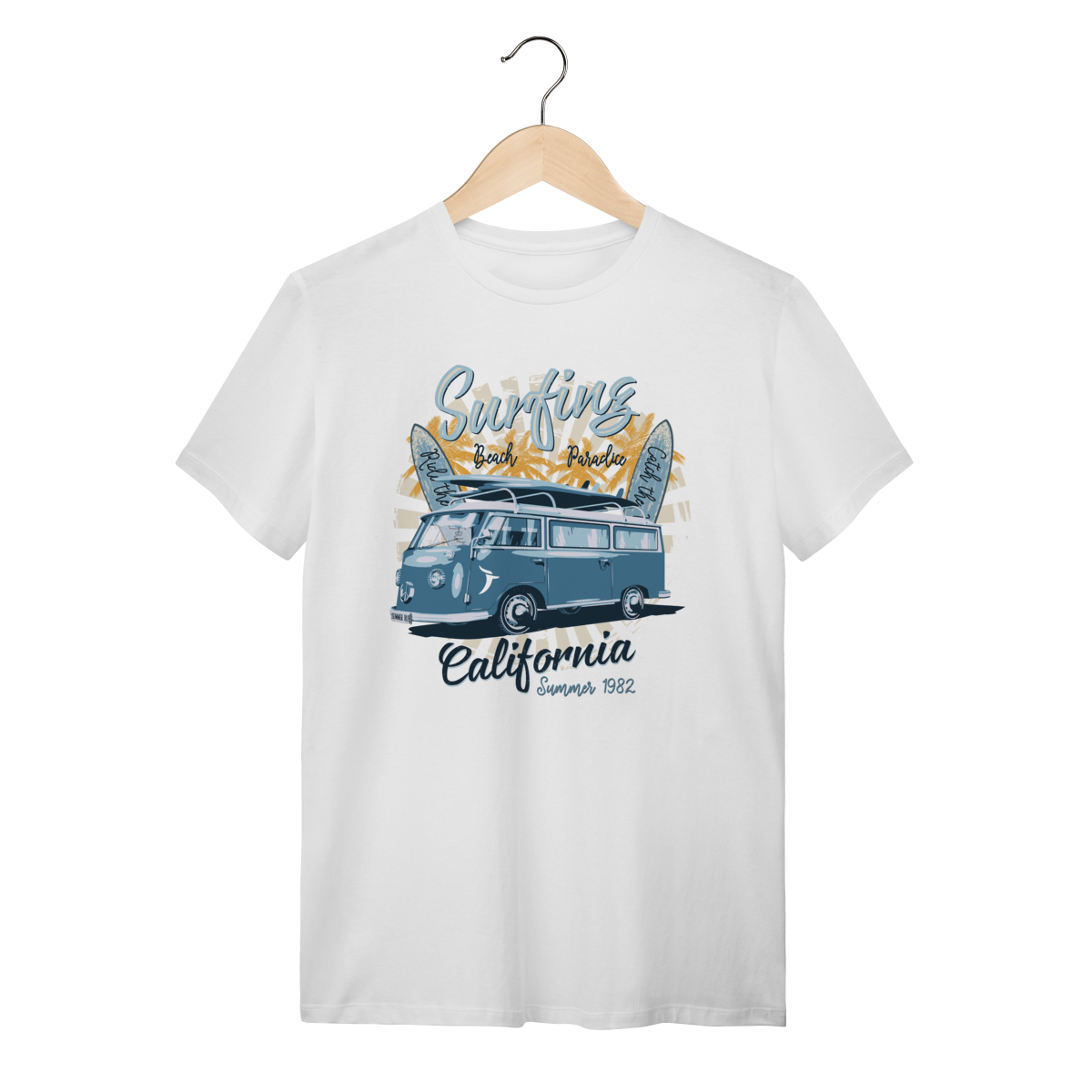 Camiseta Kombi - Surfing Beach California