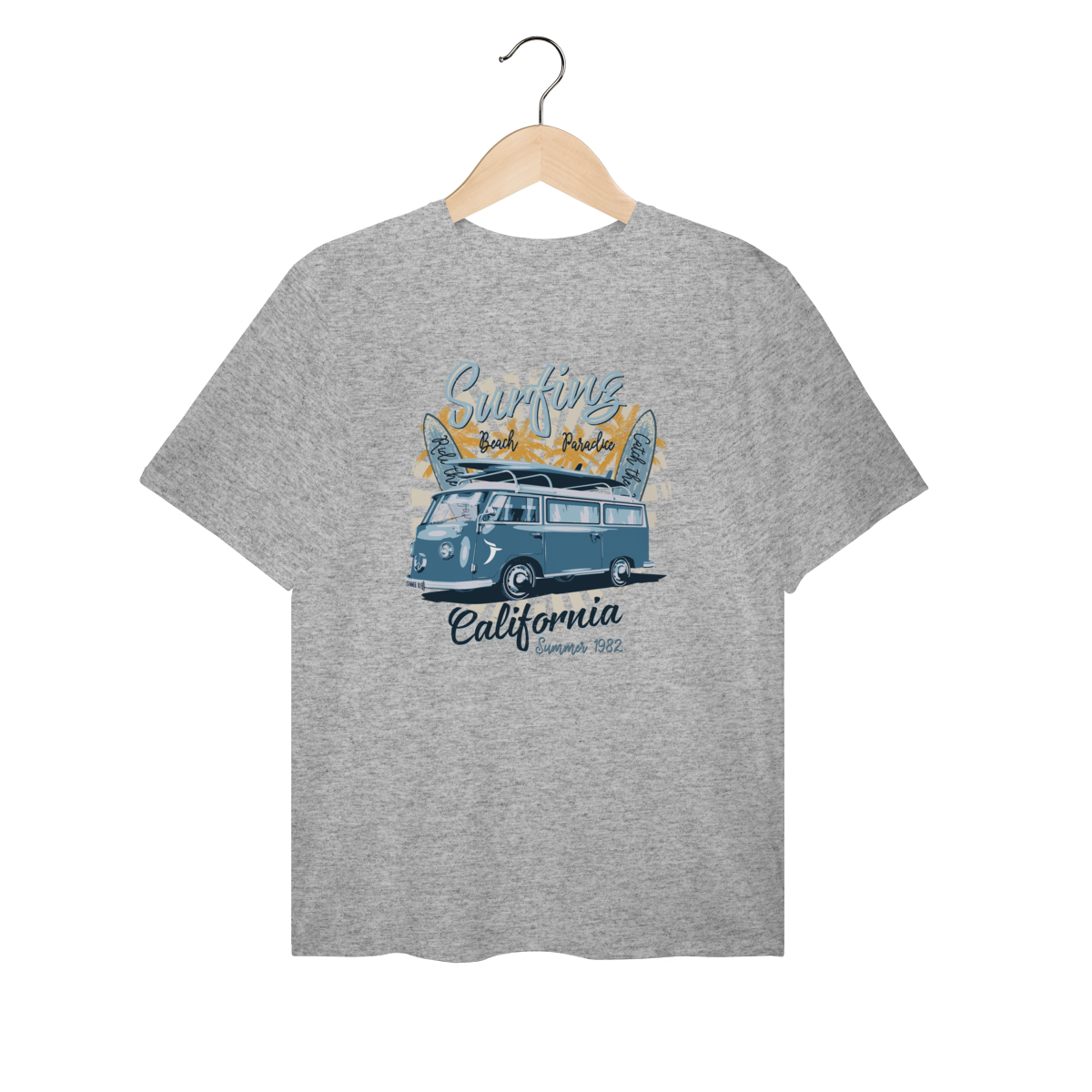 Camiseta Plus Size Kombi - Surfing Beach California