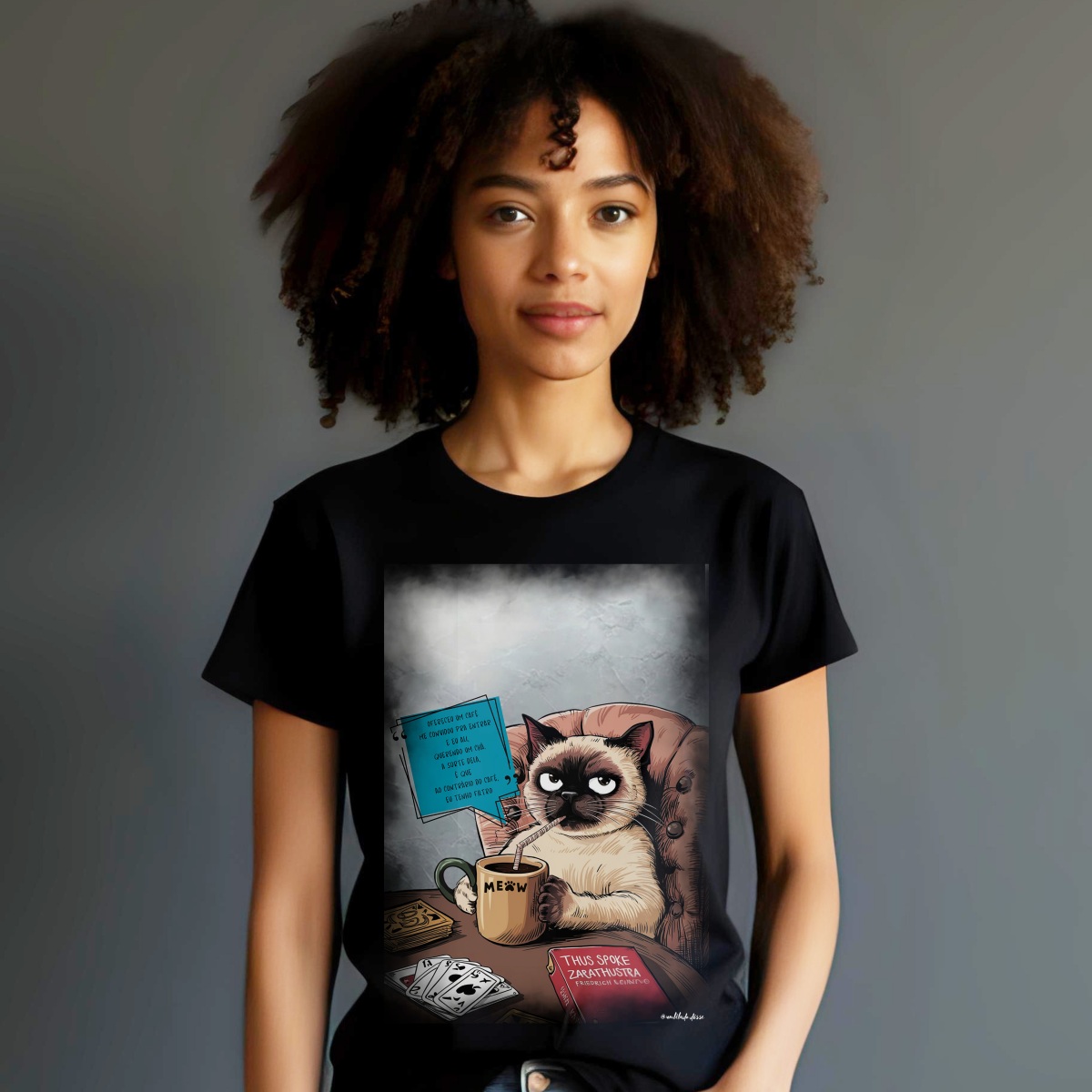 Camiseta – Meow, logo existo