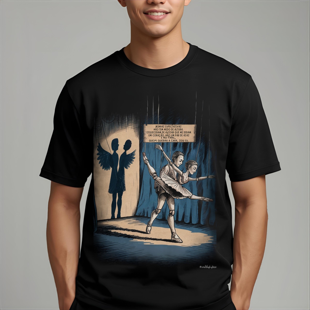 Camiseta expectativa e realidade