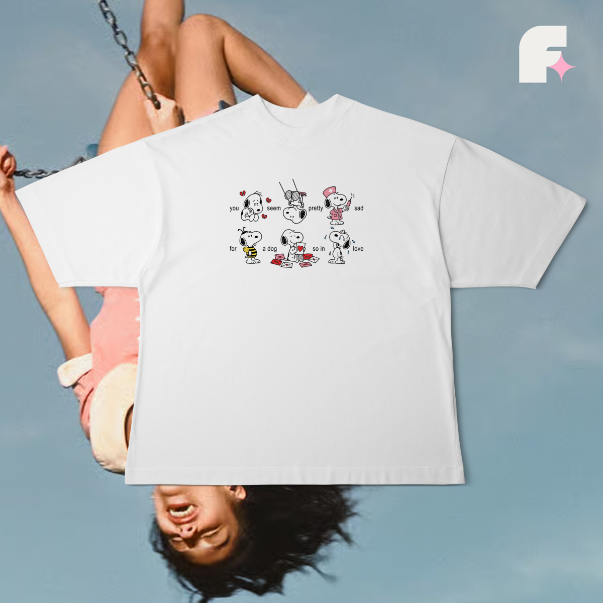 Camiseta Oversized Dog So In Love