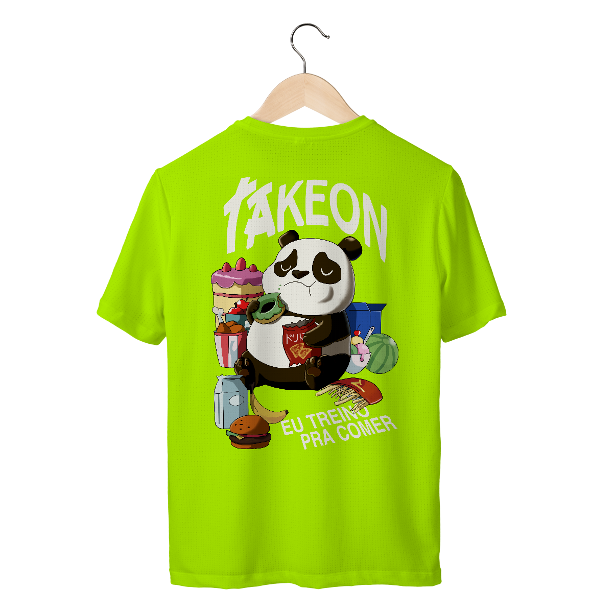 Camiseta Sport Dry UV Eu Treino Para Comer