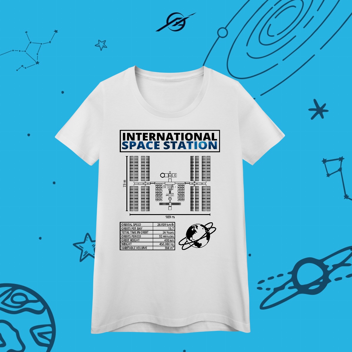 Camiseta Feminina International Space Station