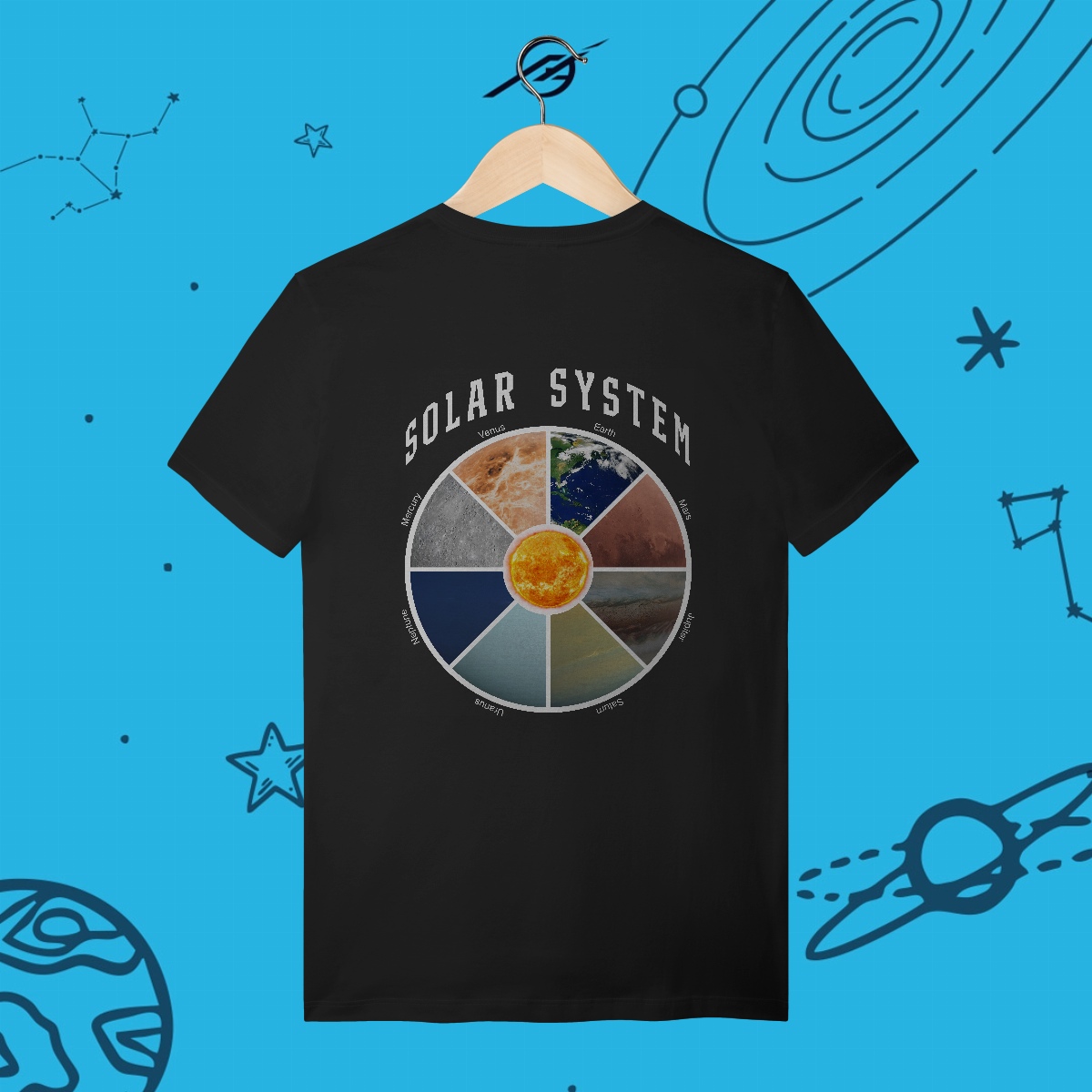 Camiseta Masculino Solar System