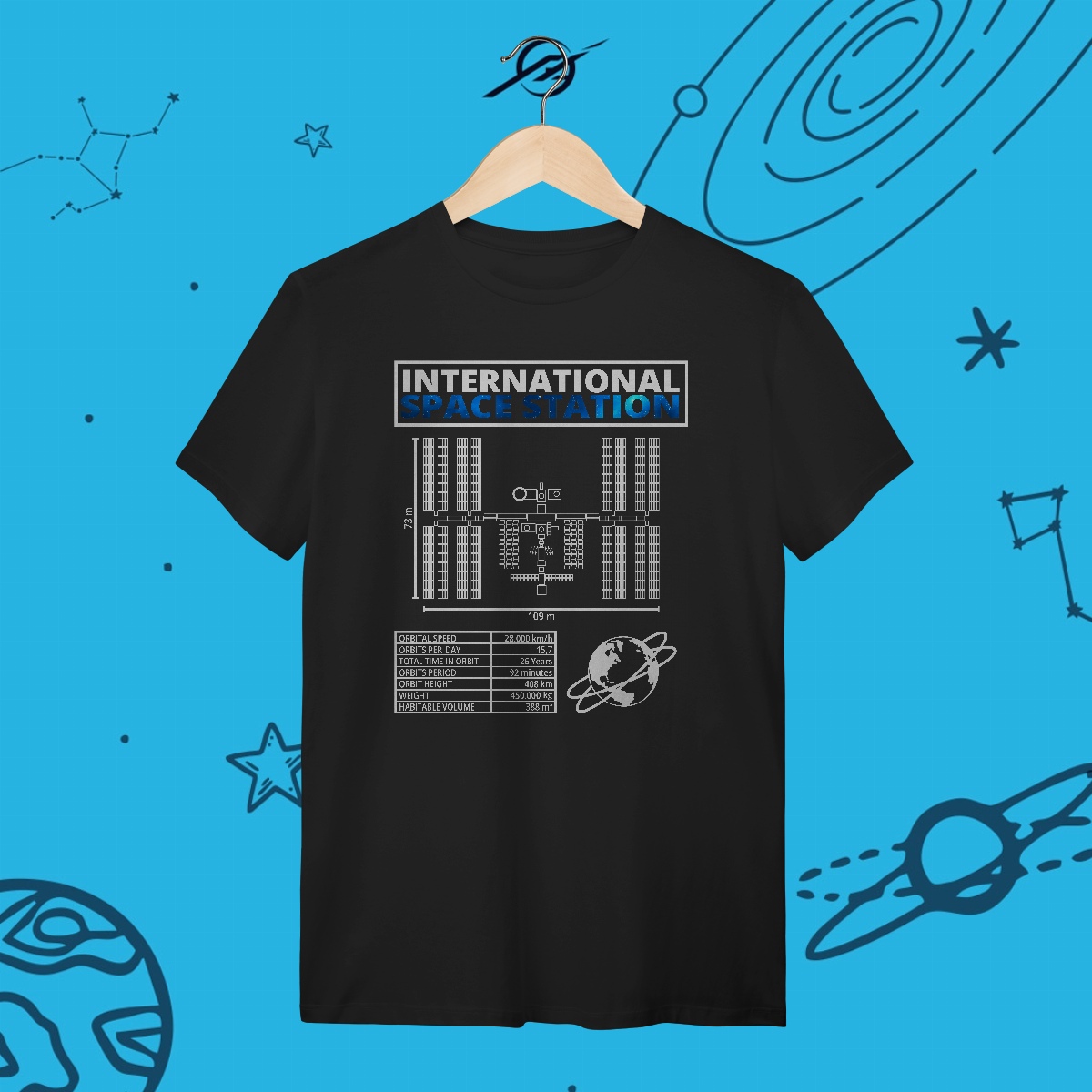 Camiseta Masculina International Space Station
