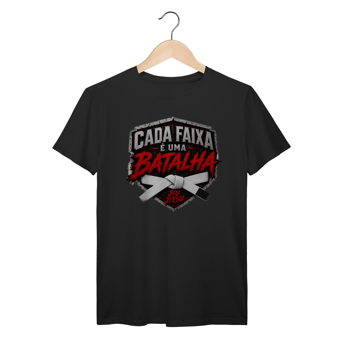 Camiseta Jiu Jitsu Algodão Cada Faixa é Uma Batalha Faixa Branca