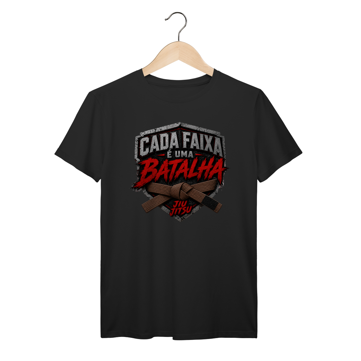 Camiseta Jiu Jitsu Algodão Cada Faixa é Uma Batalha Faixa Marrom