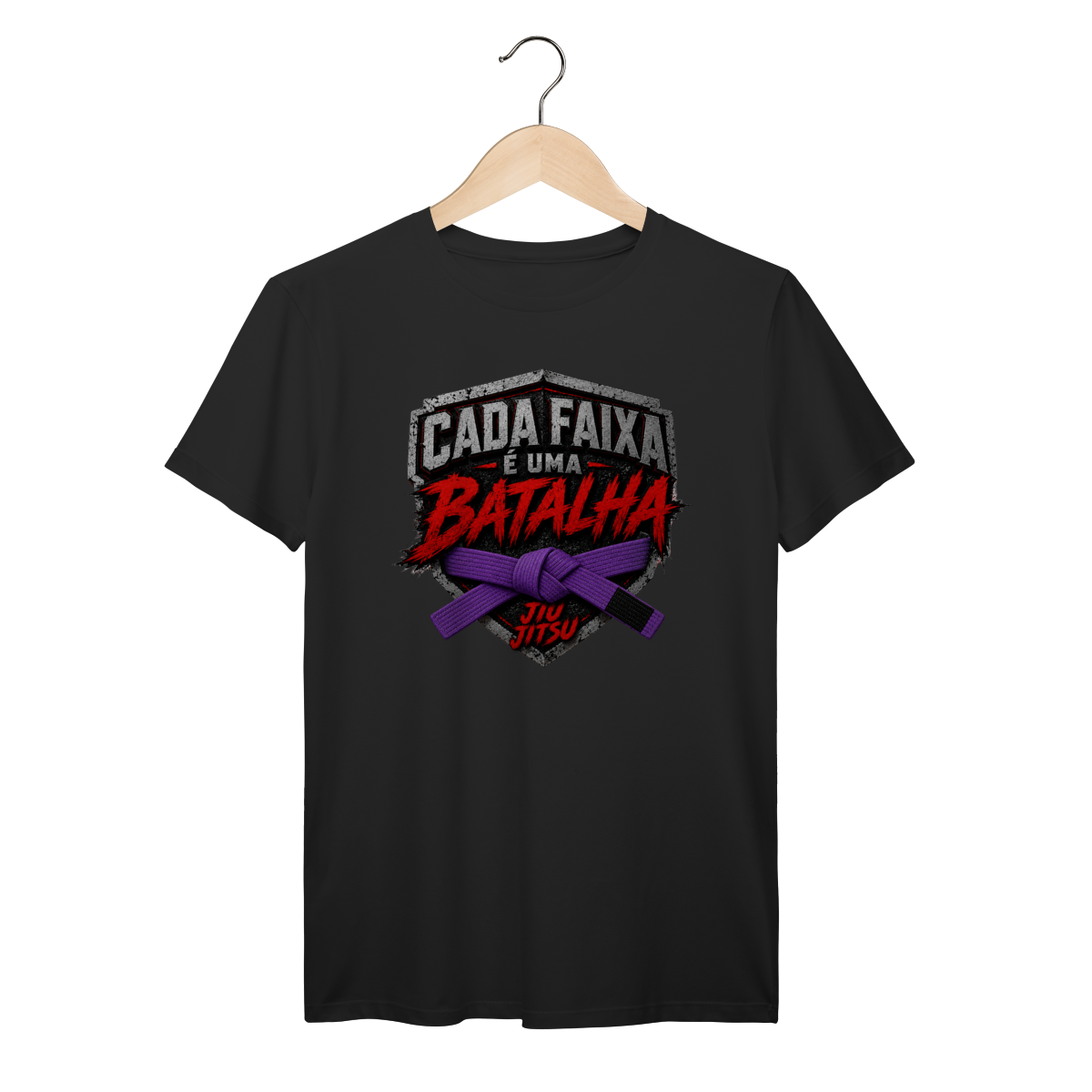 Camiseta Jiu Jitsu Algodão Cada Faixa é Uma Batalha Faixa Roxa
