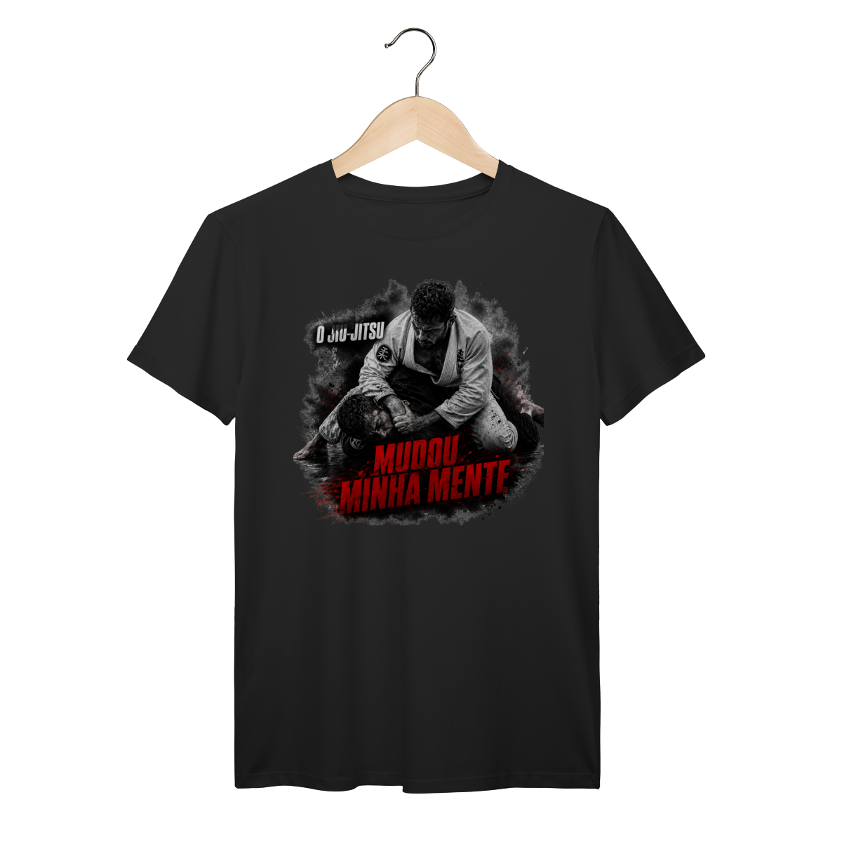 Camiseta Jiu Jitsu Algodão Mudou Minha Mente Lutadores Tatame