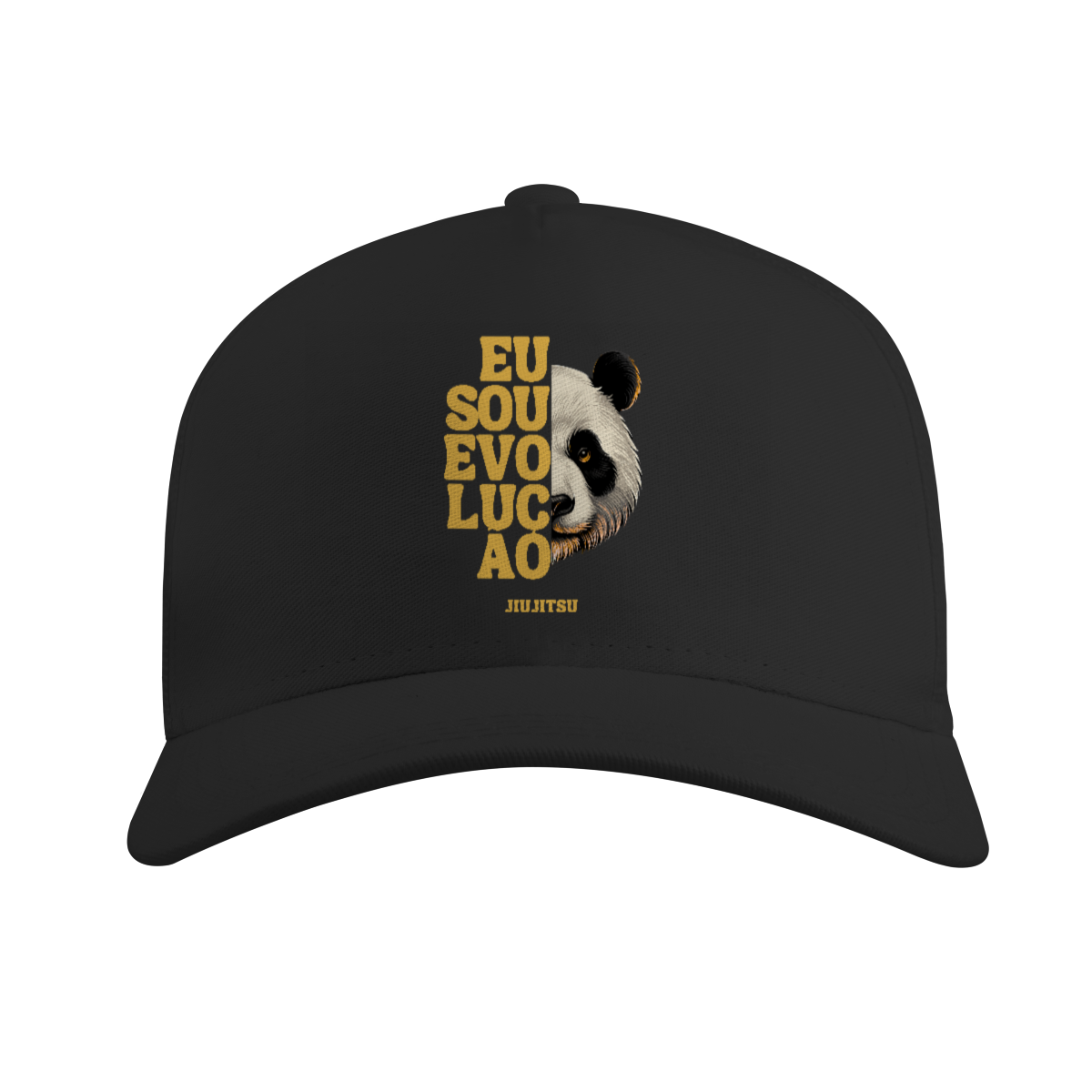 Boné Americano com Tela Panda Bjj Co. Preto