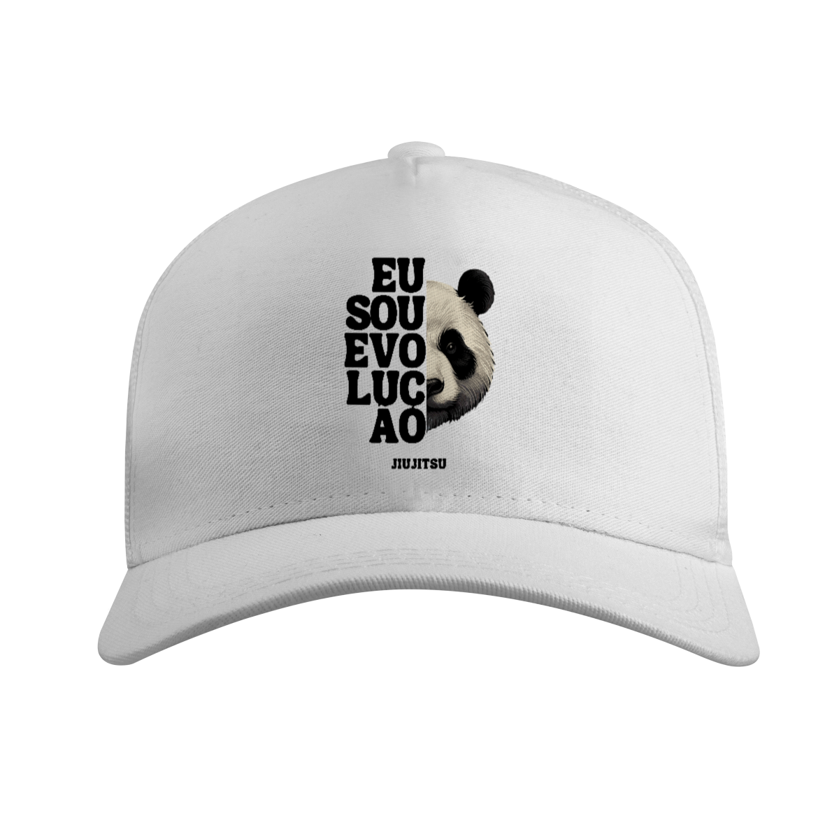 Boné Americano com Tela Panda Bjj Co. Branco
