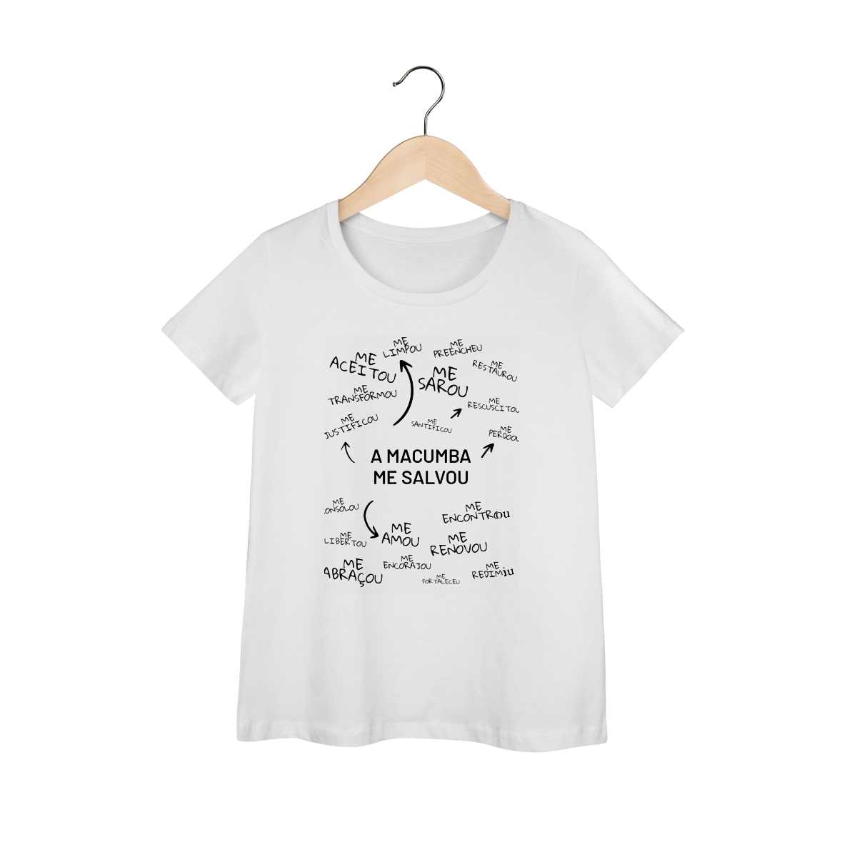 Camiseta Baby Long A Macumba Me Salvou 