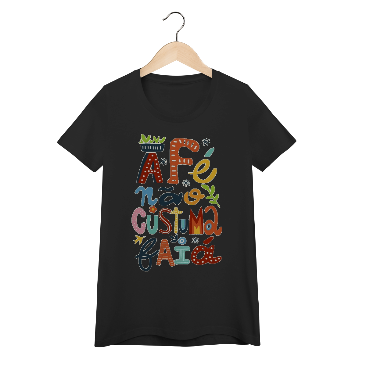 Camiseta Baby Long Fé Não Costuma Falhar