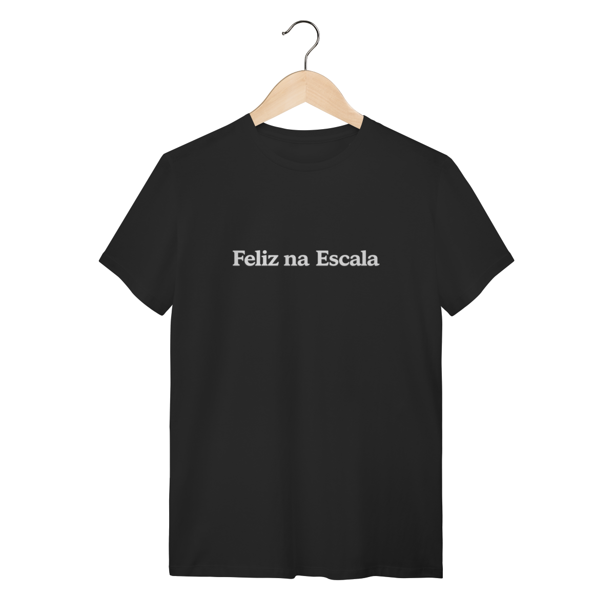 Camiseta Preta Feliz na Escala