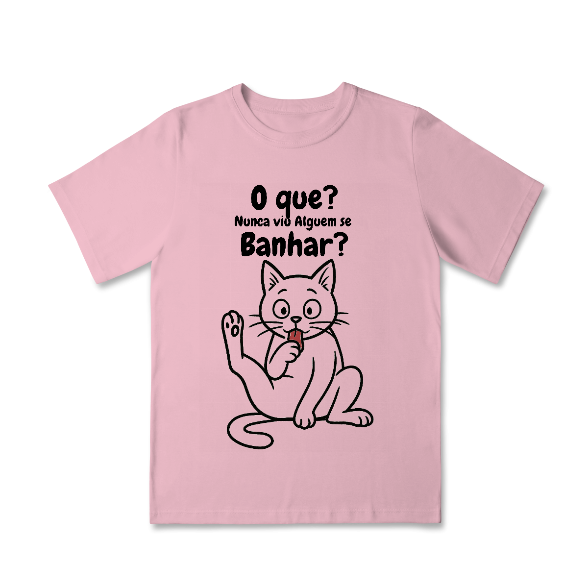 Camiseta infantil Gato no Banho