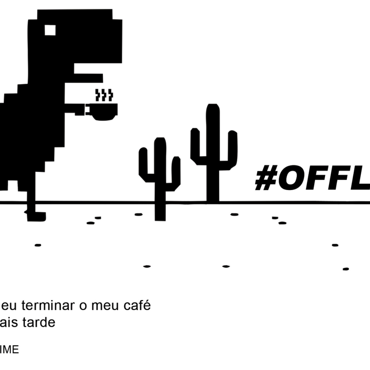 Caneca Dinossauro Offline Porcelana