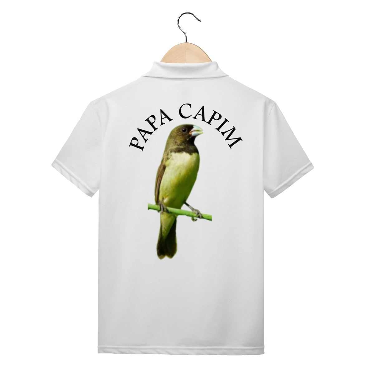 CAMISETA POLO PAPA CAPIM FRENTE BOLSO E COSTAS