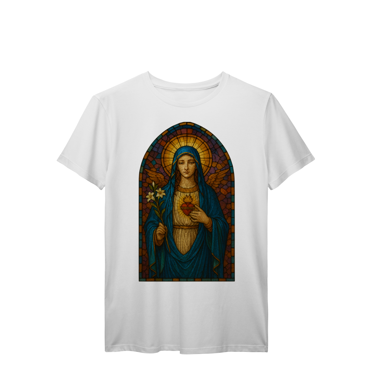 T-Shirt Prime - Virgem Maria Vitrail