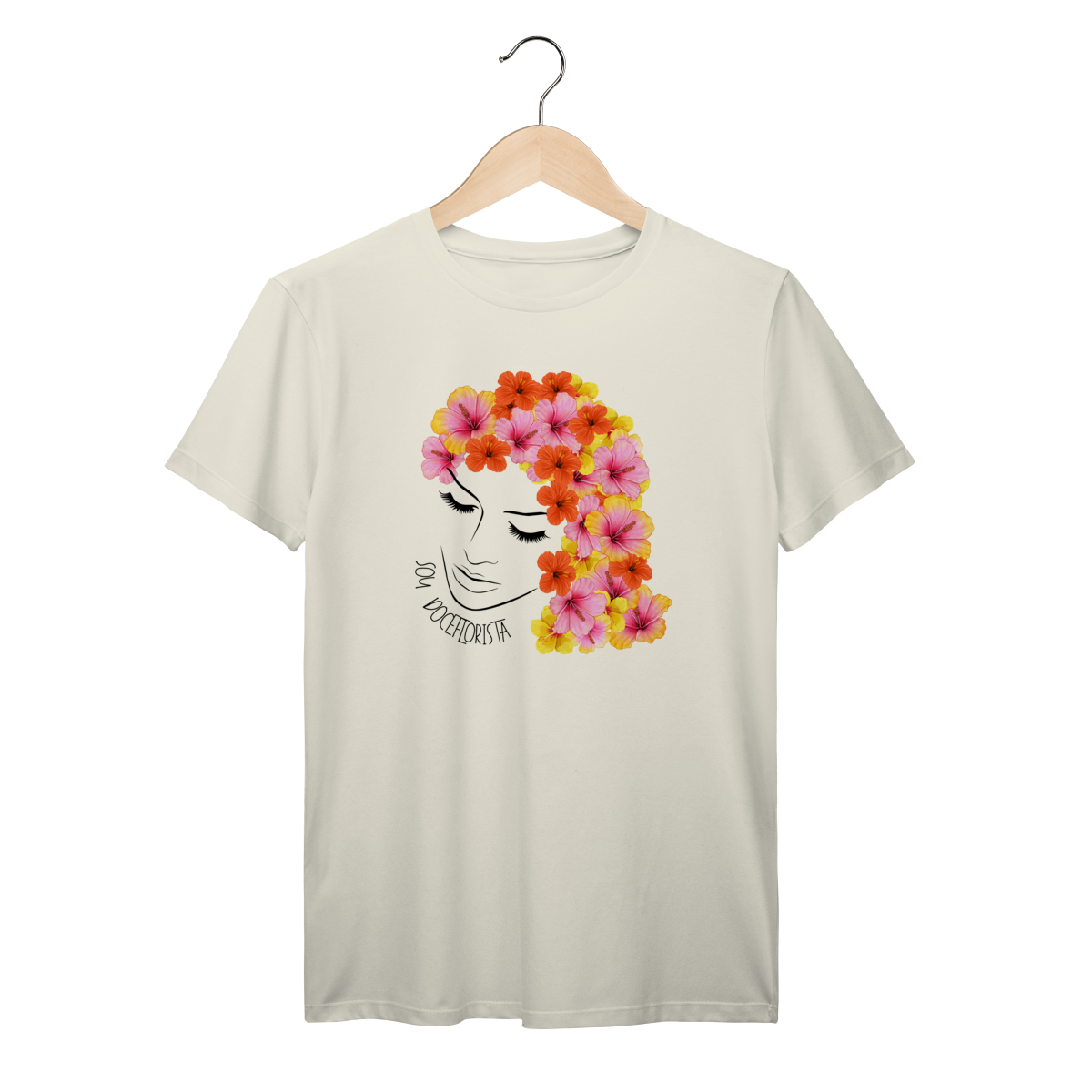 Camisa Marfim - Linha Premium - Mulher de flores 1