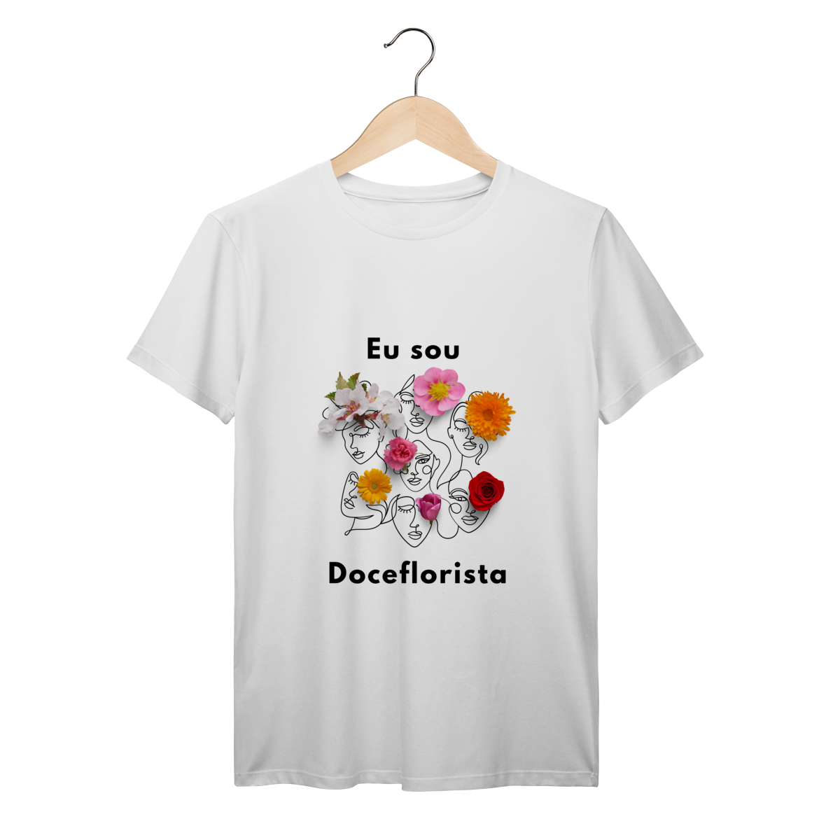Camisa Branca - Linha Premium - Mulher de flores 3
