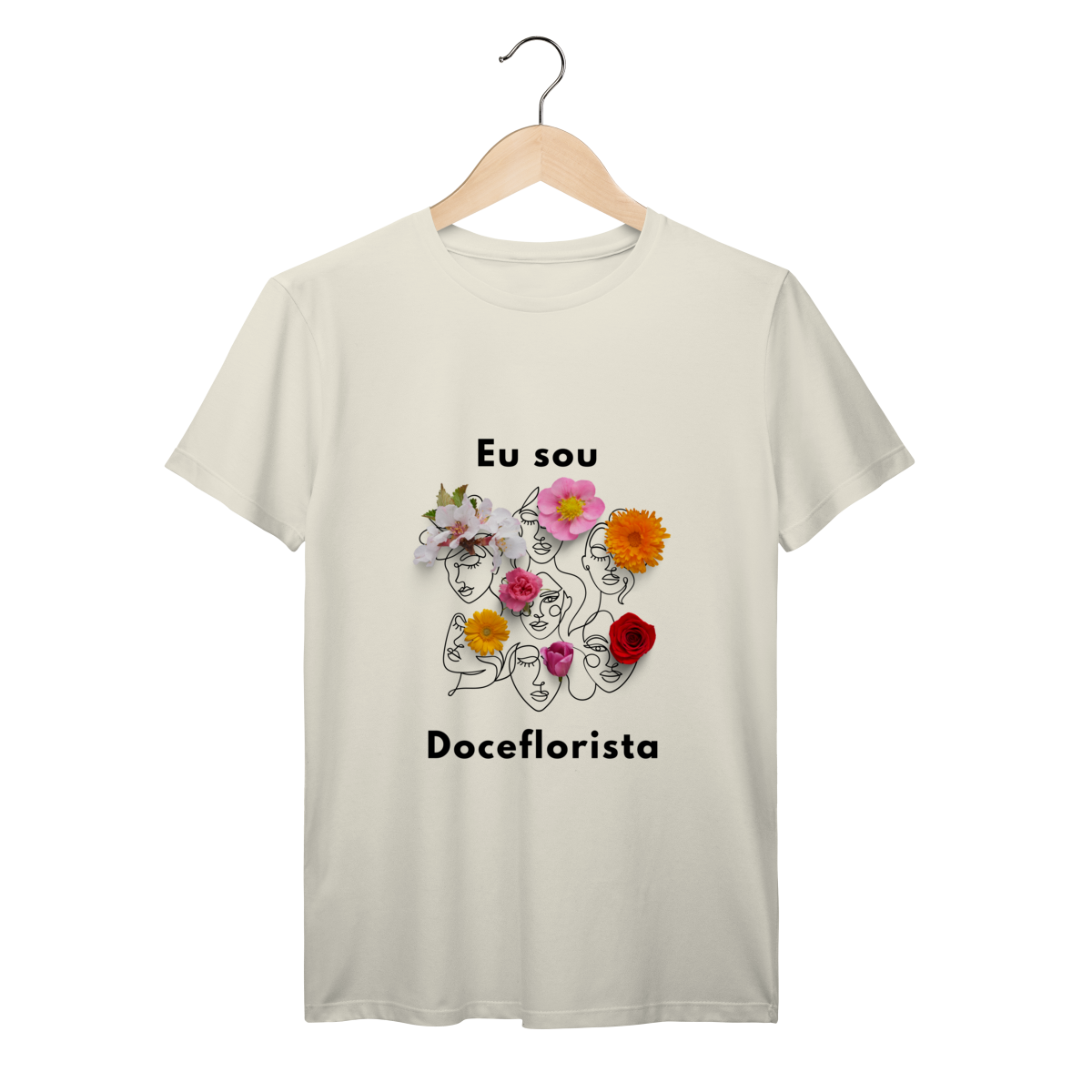 Camisa Marfim - Linha Premium - Mulher de flores 3