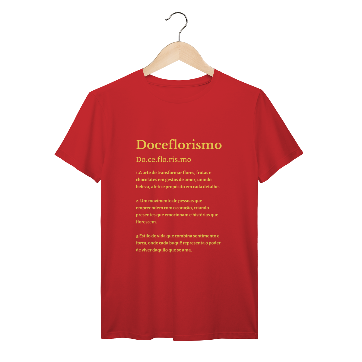 Camisa Vermelha - Linha Premium - Dicionário Doceflorismo