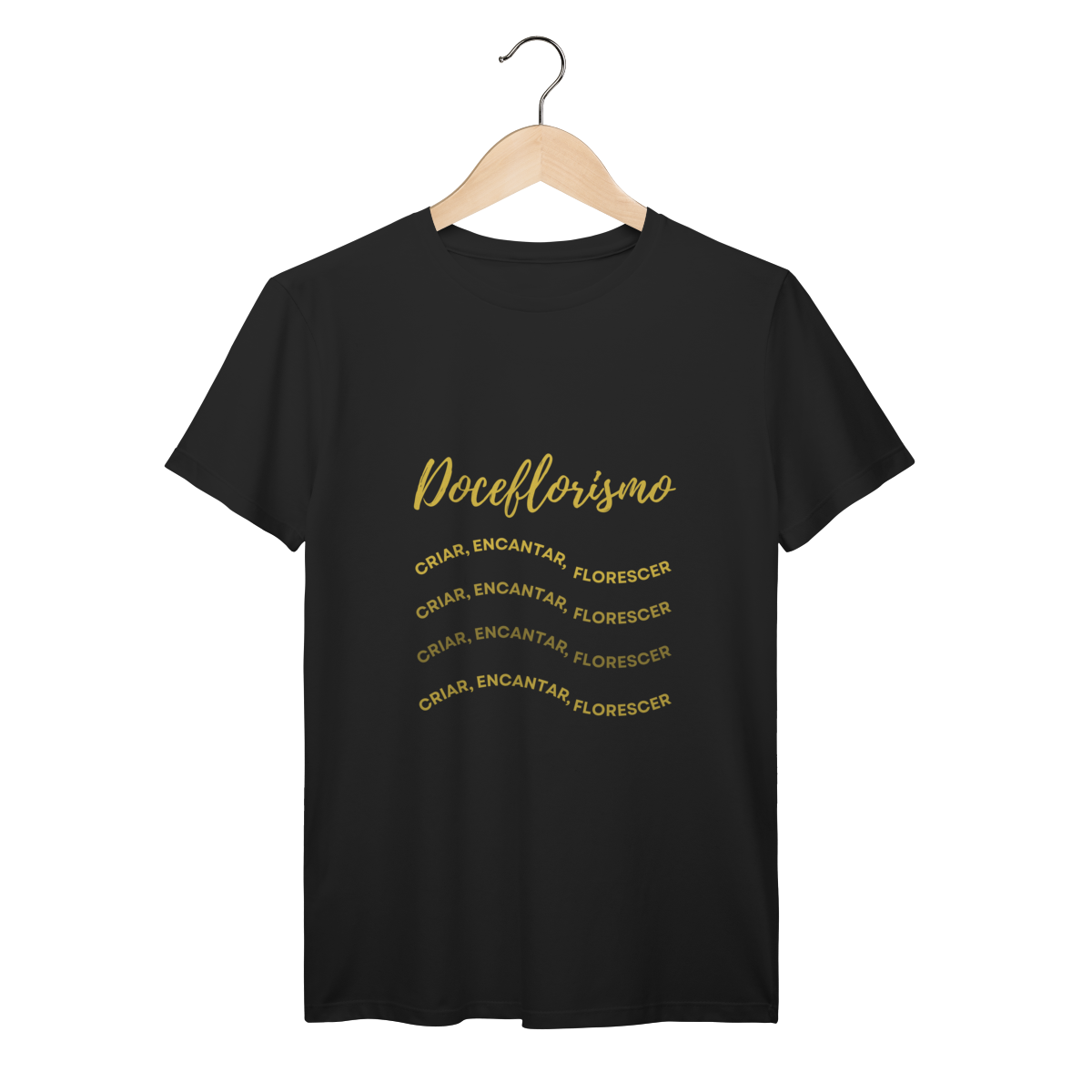 Camisa Preta - Linha Premium - Criar, encantar, florescer