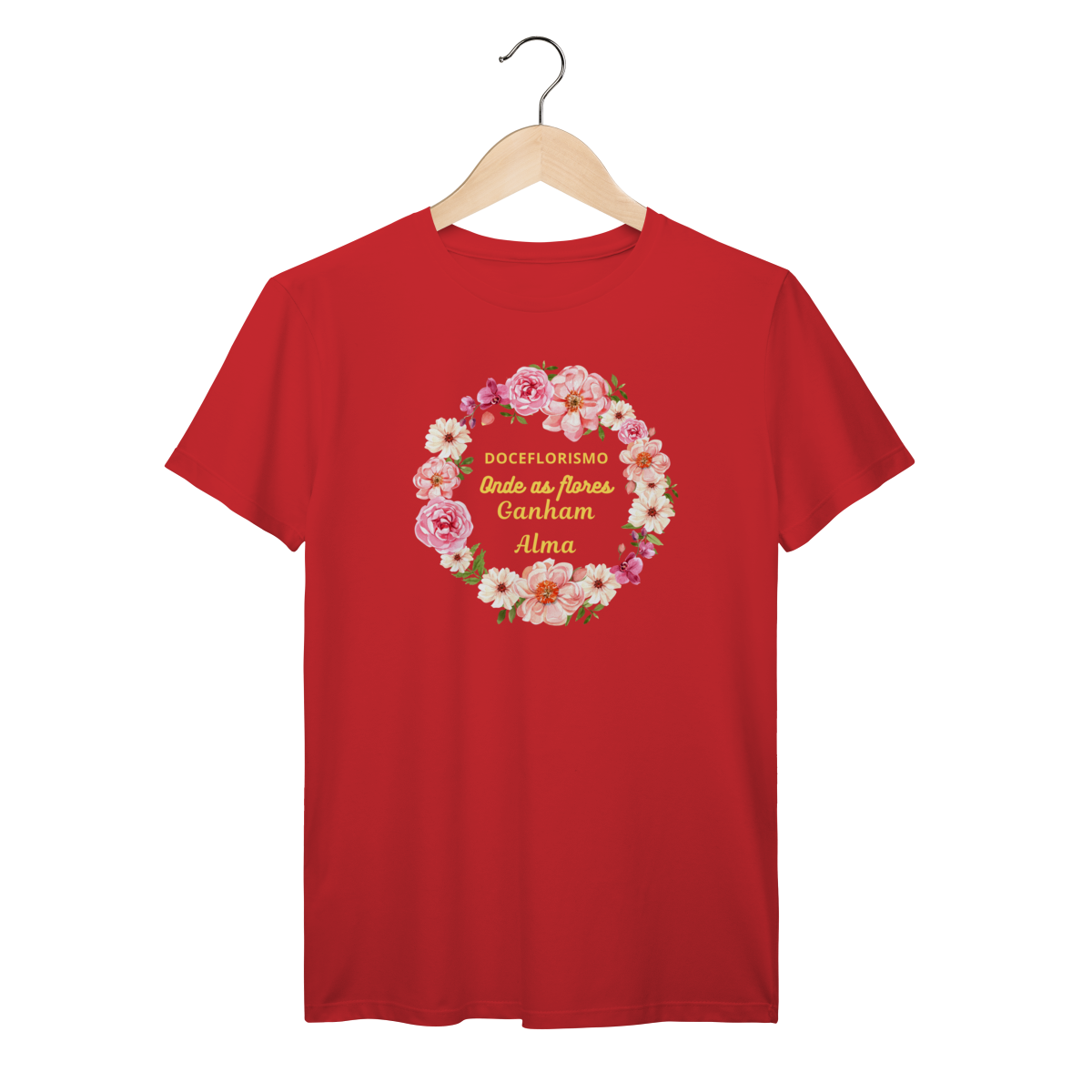 Camisa Vermelha - Linha Premium - Onde as flores ganham alma