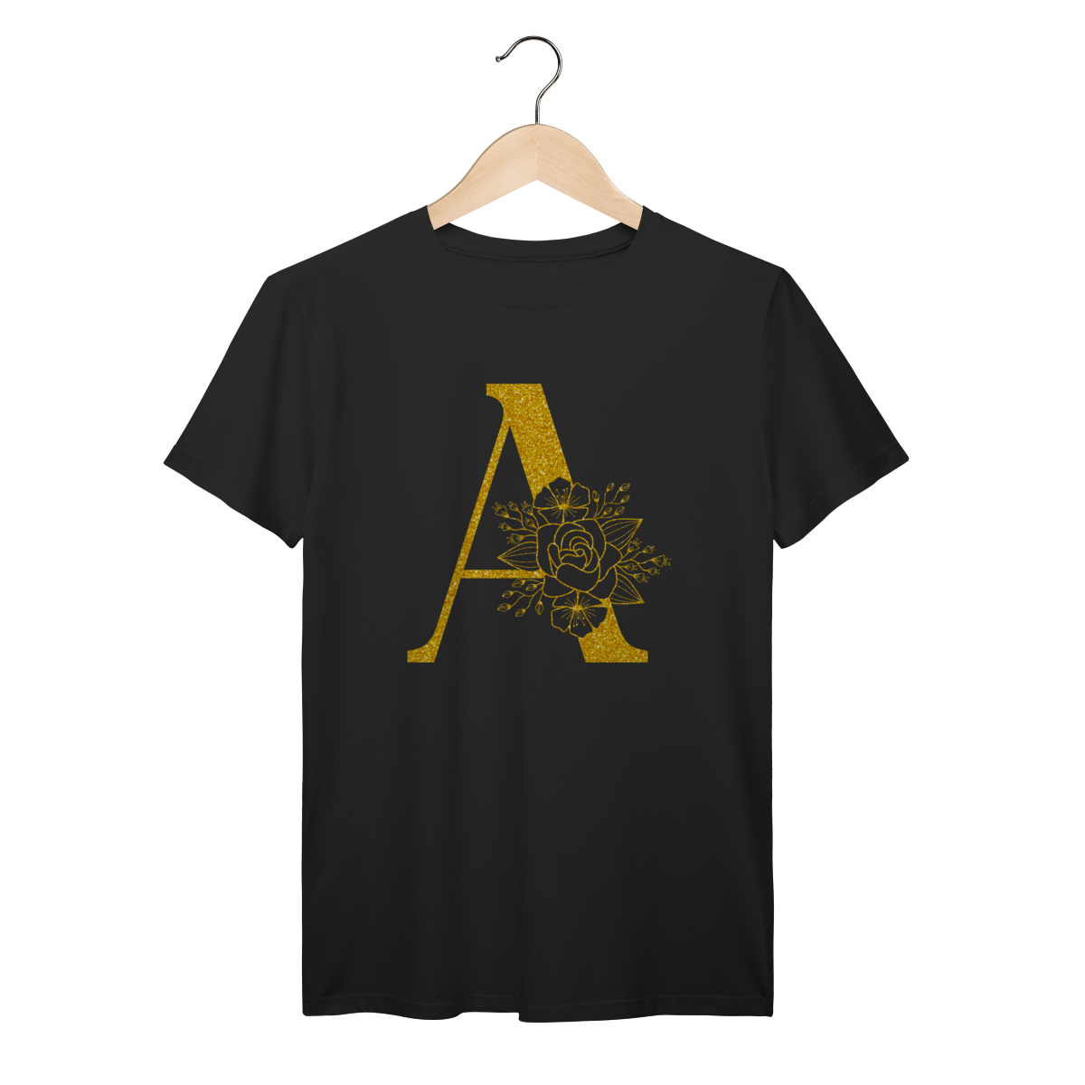 Camisa Preta - Linha Premium -  Inicial do nome A