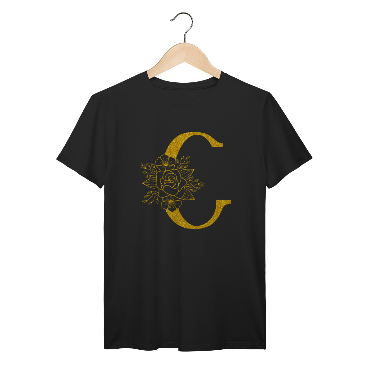 Camisa Preta - Linha Premium -  Inicial do nome C