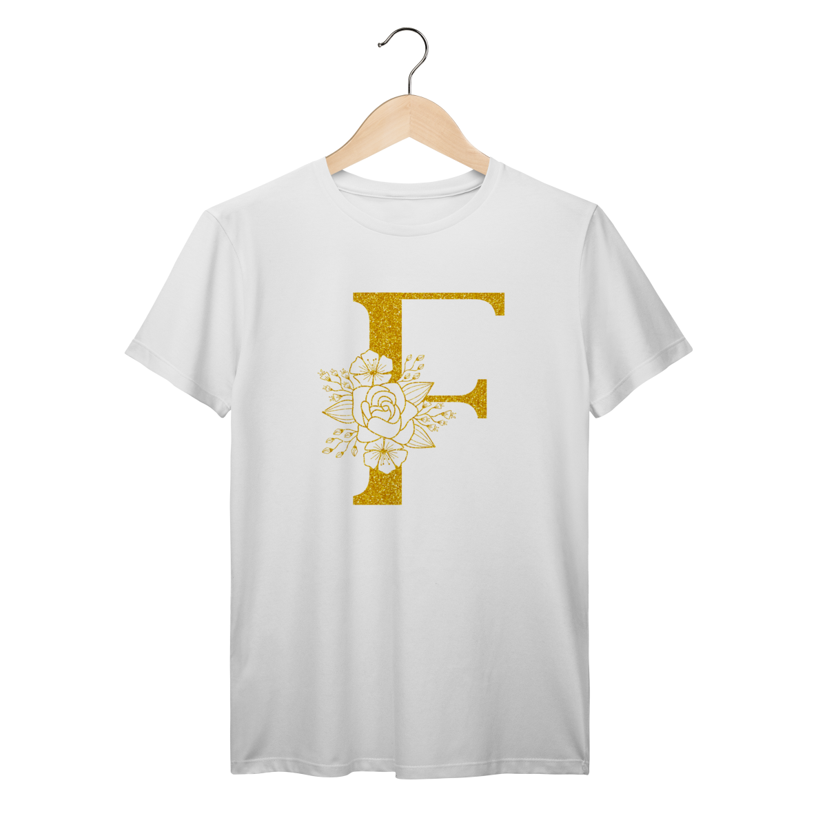 Camisa Branca - Linha Premium -  Inicial do nome F